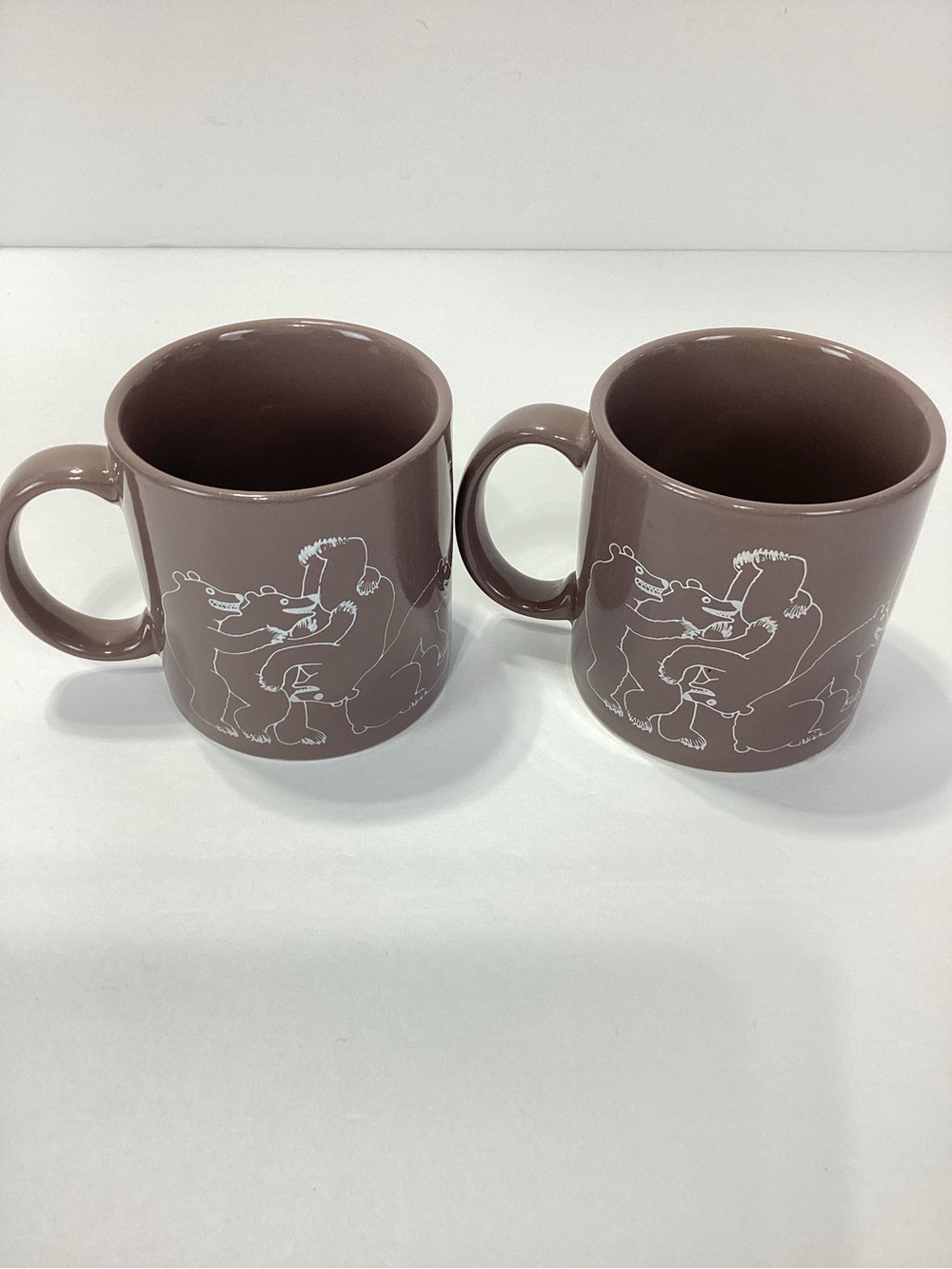 Vintage Taylor & NG San Francisco Naughty Bears On Coffee Mug Lot of Two Brown